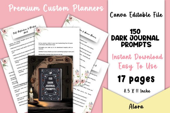 150 Dark Journal Prompts KDP Interiors: Thoughtful, Editable Tools for Deep Creative Work