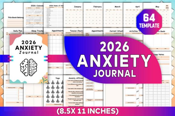 2026 Anxiety Journal Canva KDP Interiors