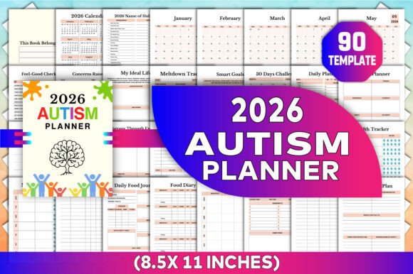 2026 Autism Planner Canva KDP Interiors