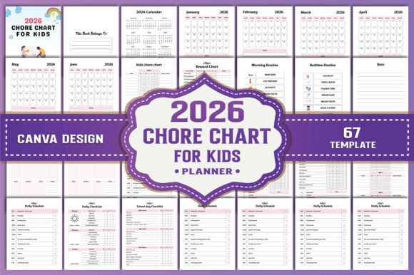 2026 Chore Chart for Kids Canva Kdp