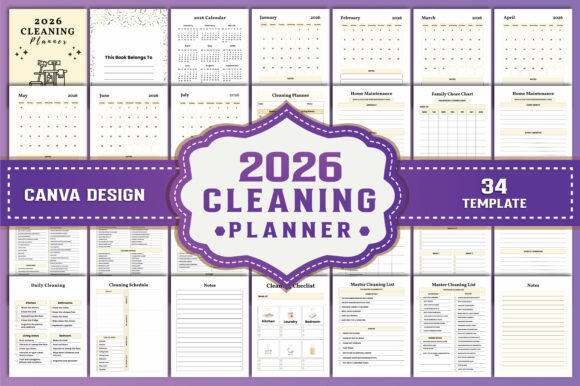 2026 Cleaning Planner Canva KDP Interior: Your All-in-One Customizable Tool for a Calmer, Cleaner Home