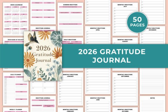 2026 Gratitude Journal KDP Interiors