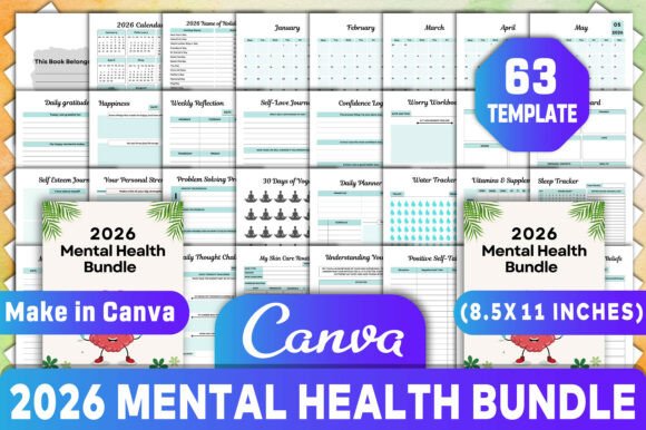 2026 Mental Health Bundle Canva KDP