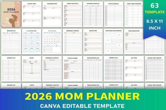 2026 Mom Planner: Your All-in-One Printable & Editable KDP Interior for Busy Moms, Educators & Families