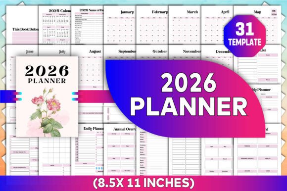 2026 Planner Canva KDP Interiors