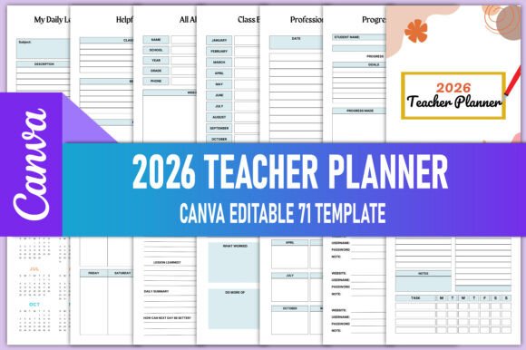 2026 Teacher Planner Canva KDP Interiors