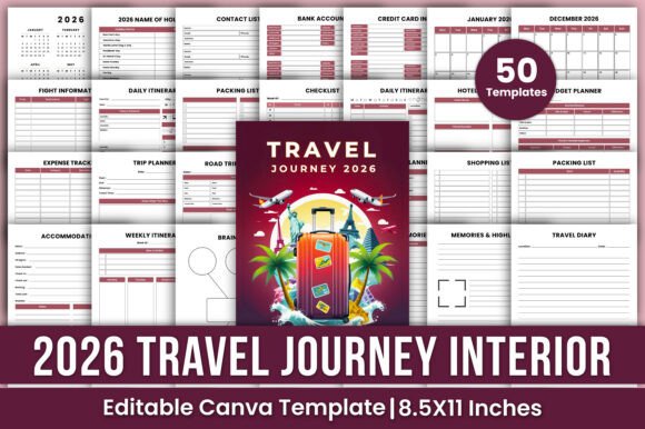 2026 Travel Journey Canva Kdp Interiors