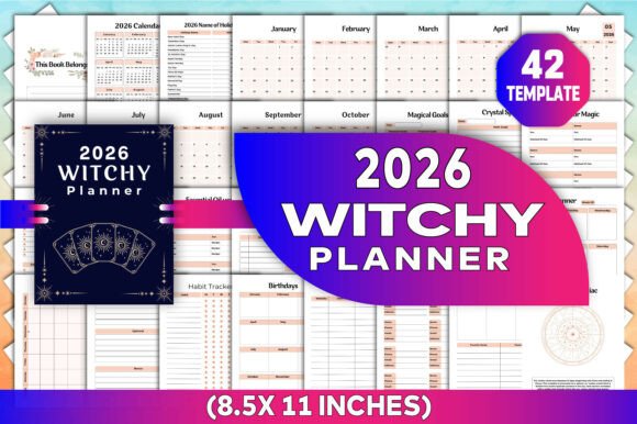 2026 Witchy Planner Canva KDP Interiors: A Thoughtfully Designed, Fully Customizable Tool for Modern Magic Practitioners