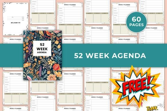 52 Week Agenda Canva KDP Interiors: A Flexible, Personalized Planning Solution for Busy Adults