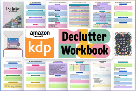 Declutter Workbook 🧺 KDP Interiors: Your Real-Life Guide to Less Clutter, More Calm
