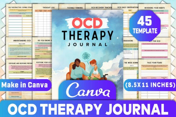 OCD Therapy Journal Canva KDP Interiors: A Thoughtfully Designed, Fully Customizable Tool for Real-World Recovery